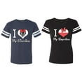 thumbnail image 1 of I Love My BF GF Matching Couple Cotton Jerseys (Men Navy / Women Black) (Men S / Women S), 1 of 3