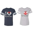 thumbnail image 1 of I Love My BF GF Matching Couple Cotton Jerseys (Men Navy / Women Heather) (Men XL / Women XXL), 1 of 3