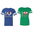 thumbnail image 1 of I Love My BF GF Matching Couple Cotton Jerseys (Men Royal / Women Green) (Men M / Women XXL), 1 of 3