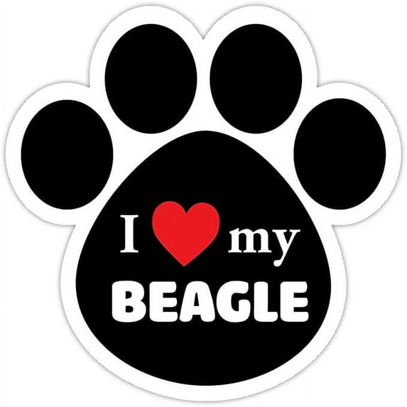 I Love My Beagle Bumper Sticker Vinyl Decal 5"X 5"