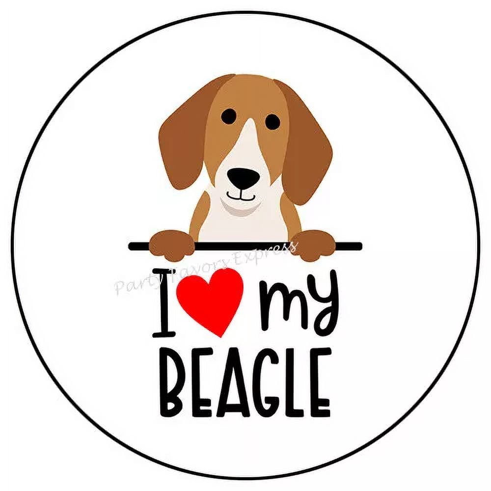 Beagle Labels I Love My Beagle Dog Sticker Party Favor Envelope Seals Labels Stickers ...