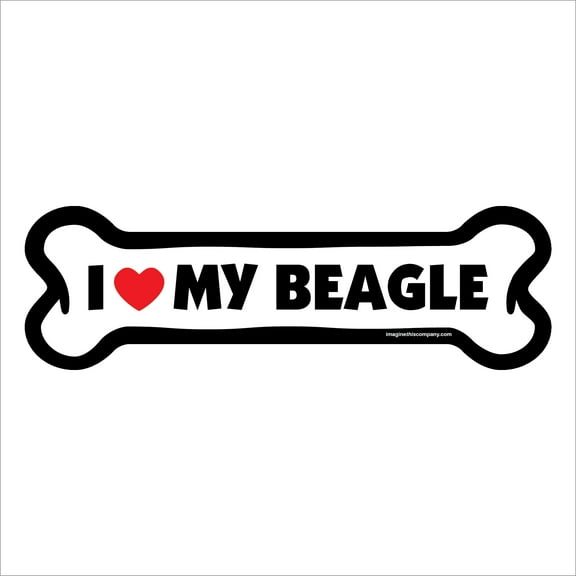 I Love My Beagle Large Bone Magnet