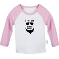 thumbnail image 1 of I Love My Bearded Daddy Funny T shirt For Baby, Newborn Babies T-shirts, Infant Tops, 0-24M Kids Graphic Tees Clothing (Long Pink Raglan T-shirt, 0-6 Months), 1 of 4