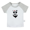 thumbnail image 1 of I Love My Bearded Daddy Funny T shirt For Baby, Newborn Babies T-shirts, Infant Tops, 0-24M Kids Graphic Tees Clothing (Short Gray Raglan T-shirt, 6-12 Months), 1 of 4