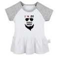 thumbnail image 1 of I Love My Bearded Daddy Novelty Dresses For Baby, Newborn Babies Skirts, Infant Princess Dress, 0-24M Kids Graphic Clothes (Gray Raglan Dresses, 0-6 Months), 1 of 4