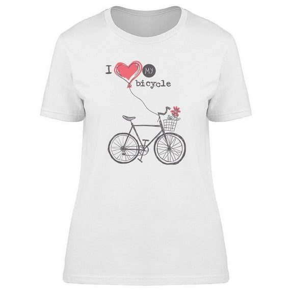 I Love My Bicycle Design T-Shirt Women -Image by Shutterstock, Female Small