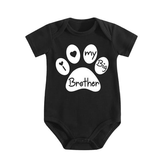 I Love My Big Brother - Baby Clothes - Funny Newborn Bodysuit Outfits for Boys And Girls Black-style 3-6M