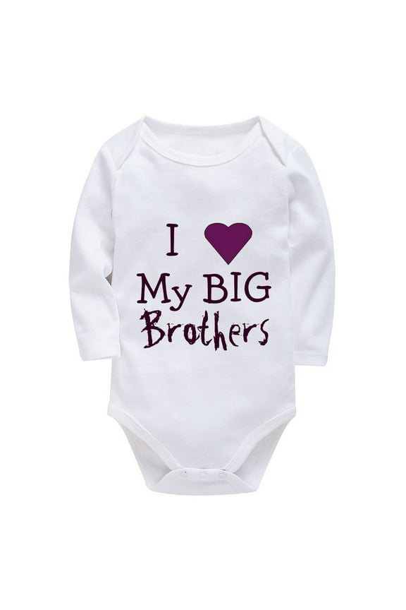 I Love My Big Brother Baby Outfits Boy Long Sleeve Coming Home Outfit Newborn White Baby Onsies3-6 Boy