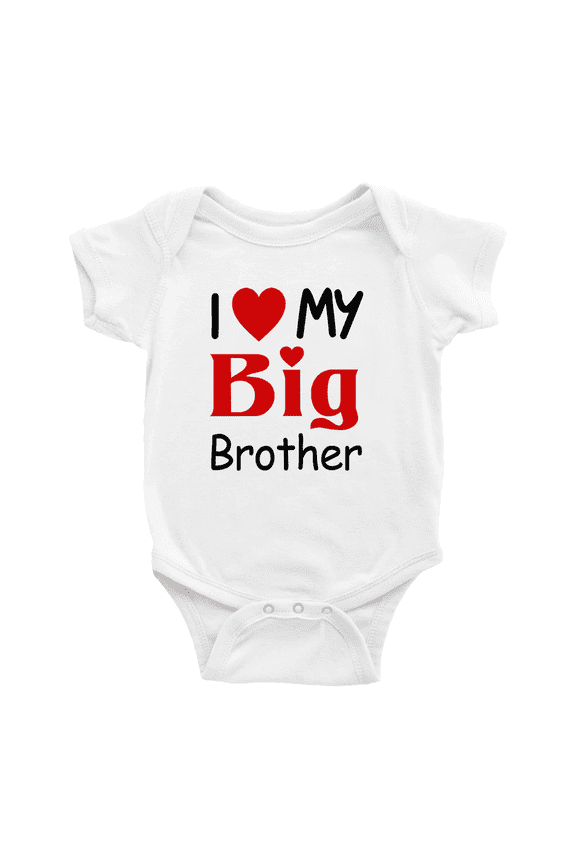 I Love My Big Brother Cute Baby Girl Boys Romper Print Jumpsuit