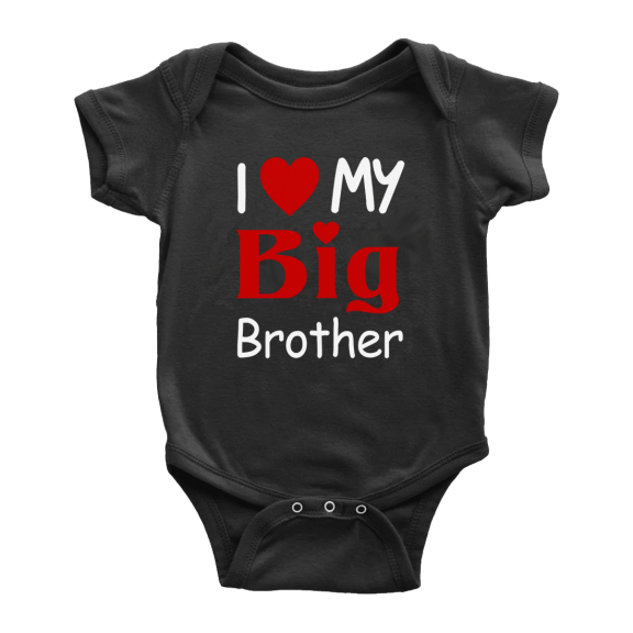 I Love My Big Brother Cute Baby Girl Boys Romper Print Jumpsuit