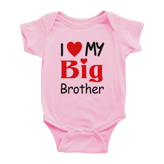 I Love My Big Brother Cute Baby Girl Boys Romper Print Jumpsuit
