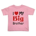 thumbnail image 1 of I Love My Big Brother Cute Toddler T Shirts for Boys Girls (Pink, 4T), 1 of 5
