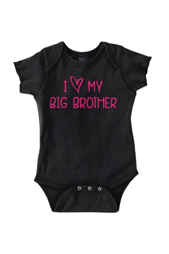 I Love My Big Brother Younger Sibling Romper Boys or Girls Infant Baby Brisco Brands 24M