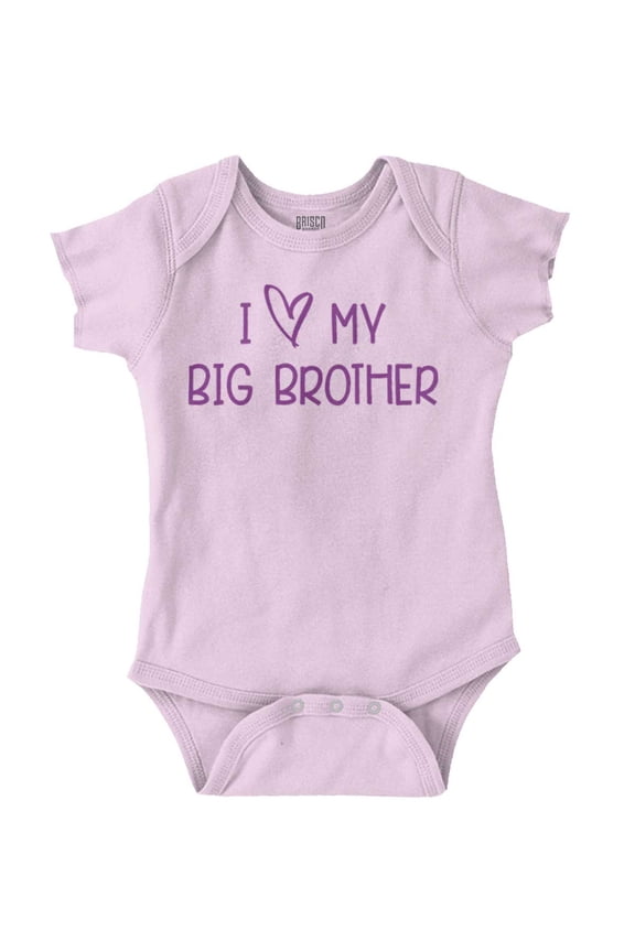 I Love My Big Brother Younger Sibling Romper Boys or Girls Infant Baby Brisco Brands 6M