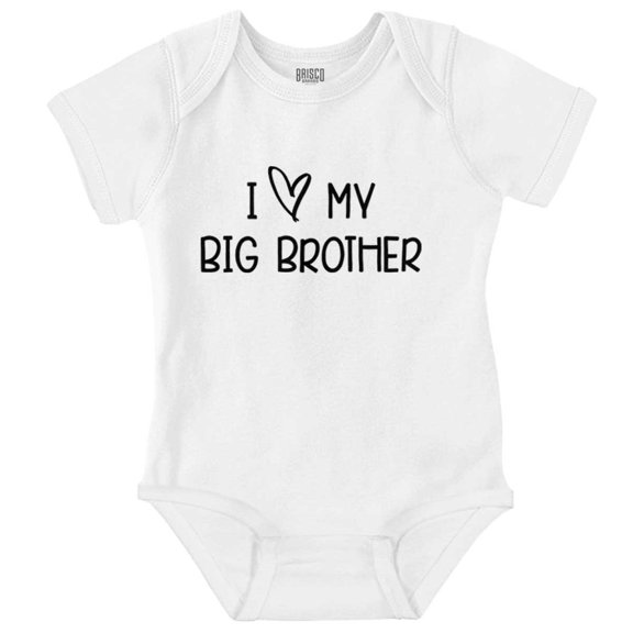 I Love My Big Brother Younger Sibling Romper Boys or Girls Infant Baby Brisco Brands NB