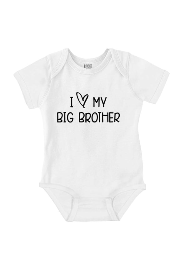 I Love My Big Brother Younger Sibling Romper Boys or Girls Infant Baby Brisco Brands NB