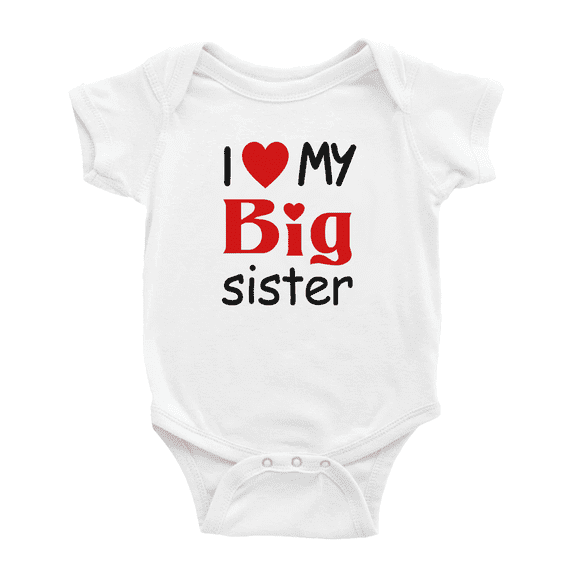 I Love My Big Sister Cute Baby Boy Gril Newborn Clothes