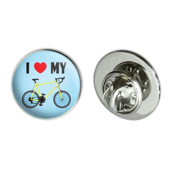 I Love My Bike Road Bicycle Cycling Metal 0.75" Lapel Hat Pin Tie Tack Pinback