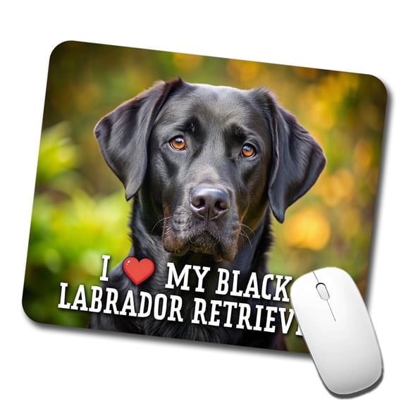 I Love My Black Labrador Retriever Dog Heart Mouse Pad Low Profile Gaming Mat