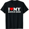 thumbnail image 1 of I Love My Bonus Mom Heart Family T-Shirt, 1 of 3