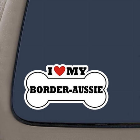 I Love My Border-Aussie Decal Sticker | 5.5-Inches Wide | Vinyl Decal Sticker | Car Truck Van SUV Laptop Macbook Wall Decals
