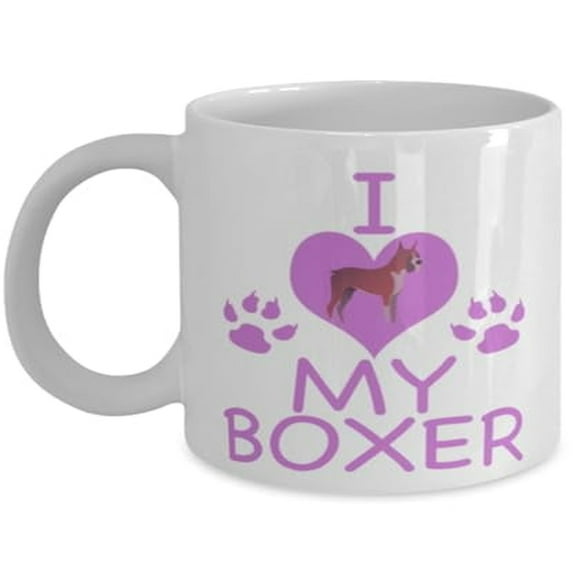 Boxer Dog 11 oz Coffee Mug - I Love My Boxer Dog White Ceramic Gift