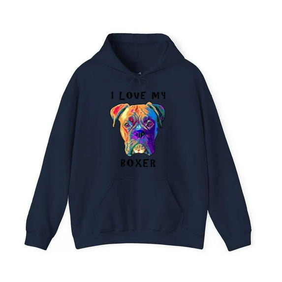 I Love My Boxer Dog Lover Cute Pet Loyal Canine Animal Owner Paw Friend Hoodie, for men & women, up to size 5XL