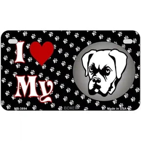 I Love My Boxer Metal Novelty License Plate 7" x 4" Motorcycle (MP)