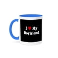 thumbnail image 1 of 3dRose, I Love My Boyfriend, 15oz Two-Tone Blue Mug, 1 of 7