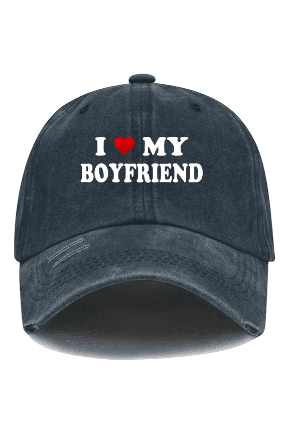 I Love My Boyfriend Hat Couple Baseball Cap