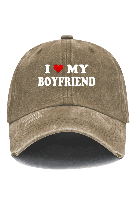 I Love My Boyfriend Hat Couple Baseball Cap