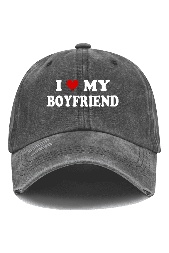 I Love My Boyfriend Hat Couple Baseball Cap