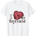 thumbnail image 1 of I Love My Boyfriend - I Heart My Boyfriend Groovy Couples T-Shirt, 1 of 5