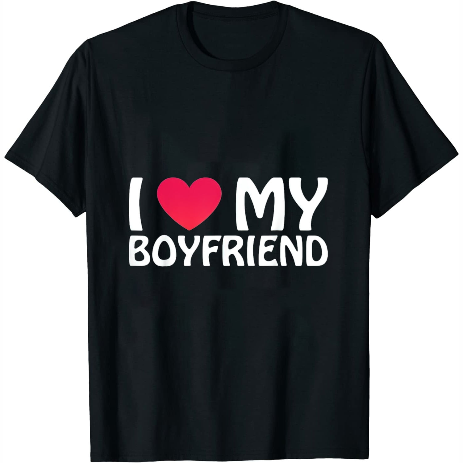 I Love My Boyfriend I Heart My Boyfriend Womens T-Shirt Black - Walmart.com