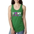 thumbnail image 1 of I Love My Boyfriend Tie Dye Pop Culture Ladies Racerback Tank Top, Kelly, X-Large, 1 of 3