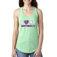 thumbnail image 1 of I Love My Boyfriend Tie Dye Pop Culture Ladies Racerback Tank Top, Mint, Small, 1 of 3