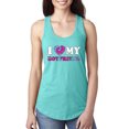 thumbnail image 1 of I Love My Boyfriend Tie Dye Pop Culture Ladies Racerback Tank Top, Tahiti Blue, Small, 1 of 3