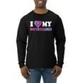 thumbnail image 1 of I Love My Boyfriend Tie Dye Pop Culture Mens Long Sleeve Shirt, Black, Small, 1 of 3