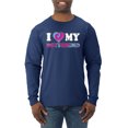 thumbnail image 1 of I Love My Boyfriend Tie Dye Pop Culture Mens Long Sleeve Shirt, Navy, Small, 1 of 3