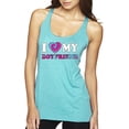 thumbnail image 1 of I Love My Boyfriend Tie Dye Pop Culture Tri-Blend Racerback Tank Top, Tahiti Blue, Medium, 1 of 3