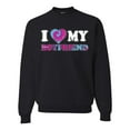thumbnail image 1 of I Love My Boyfriend Tie Dye Pop Culture Unisex Crewneck Graphic Sweatshirt, Black, Small, 1 of 3
