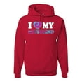 thumbnail image 1 of I Love My Boyfriend Tie Dye Pop Culture Unisex Graphic Hoodie Sweatshirt, Red, 2XL, 1 of 3