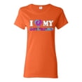 thumbnail image 1 of I Love My Boyfriend Tie Dye Pop Culture Womens Graphic T-Shirt, Orange, Large, 1 of 3