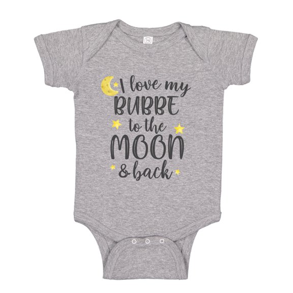 I Love My Bubbe To The Moon And Back Baby Bodysuit One Piece 24 mo Athletic Heather