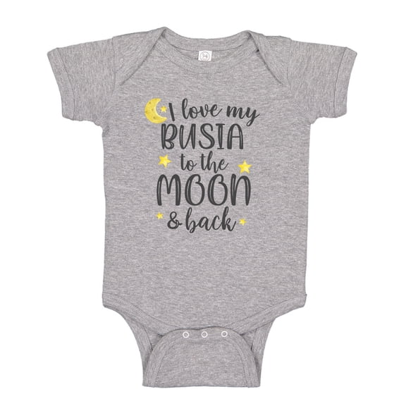 I Love My Busia To The Moon And Back Baby Bodysuit One Piece NB Athletic Heather