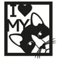 thumbnail image 1 of I Love My Cat Metal Wall Sign | Cat Lover Wall Decor for Home | Feline Themed Laser Cut Solid Steel Decorative Home Accent | Funny Cat Wall Sign Hanging | 3 Colors 3 Sizes - Made in the USA, 1 of 6