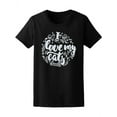 thumbnail image 1 of I Love My Cats Doodle T-Shirt Women -Image by Shutterstock, Female Large, 1 of 2