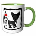 thumbnail image 1 of 3drose, I Love My Chihuahua Black, 15oz Two-tone Green Mug, 1 of 6