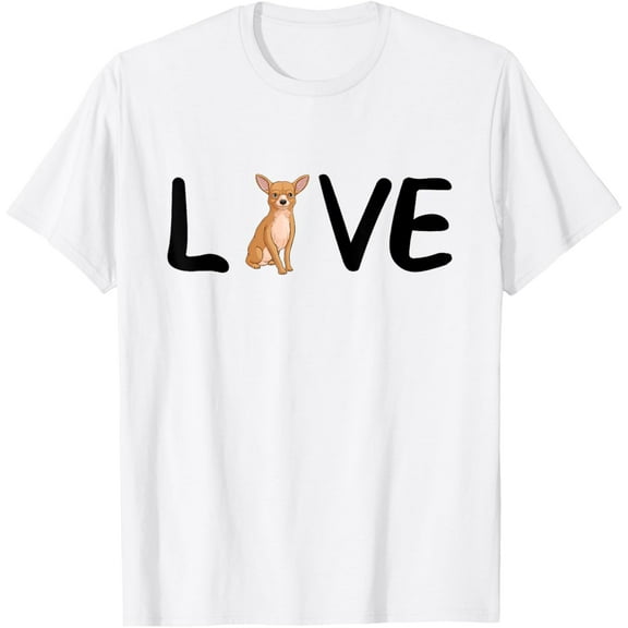 I Love My Chihuahua Dog Chihuahua Heart Chihuahua Love T-ShirtMen's and women's gift, black and white T-shirt, size: Extra large S-4XL