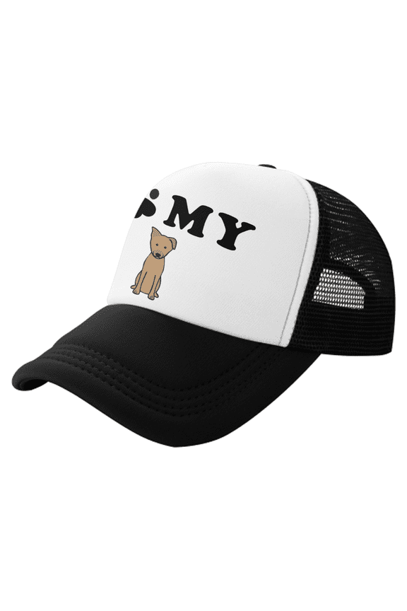 I Love My Chinook Dog Funny Trucker Cap Hat Black